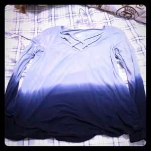 Blue criss cross top